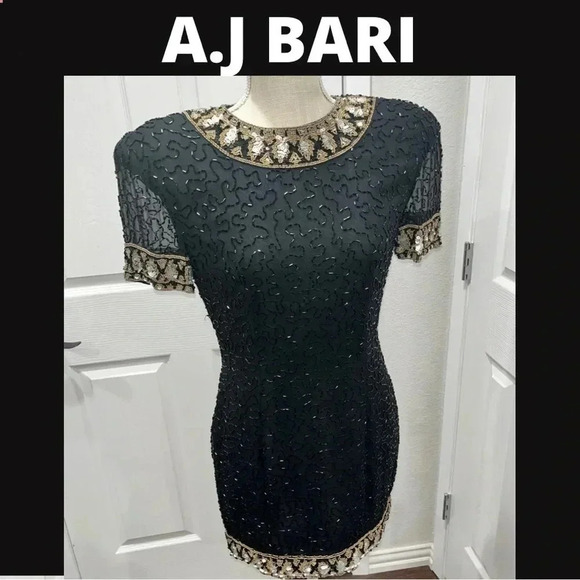 scala silk beaded dress Late 80s/Early 90s Landa Beaded Dress (M) – Vice Of The Vintage Variety main image 1